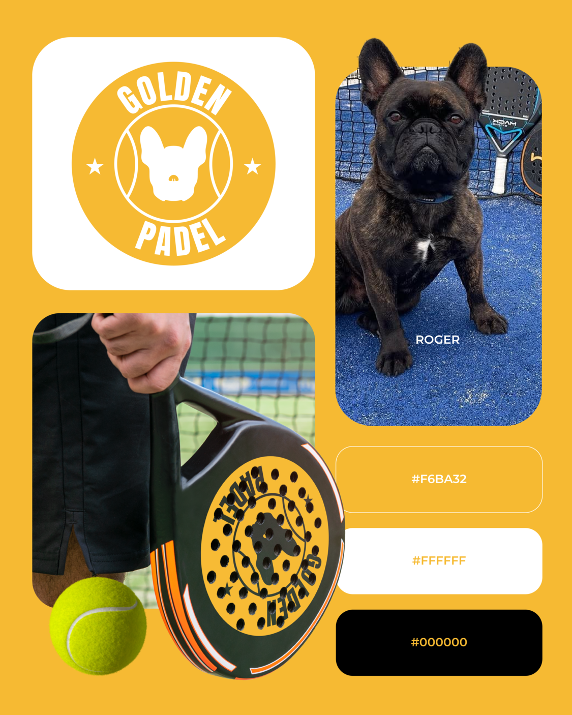 Progetto branding Golden Padel - applicazione coordinata